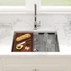 33Kitchen Sink Undermount Workstation Deep Single Bowl 16Gauge Stainless Steel Under Counter Kitchen Sink Basin Home Improvement 6