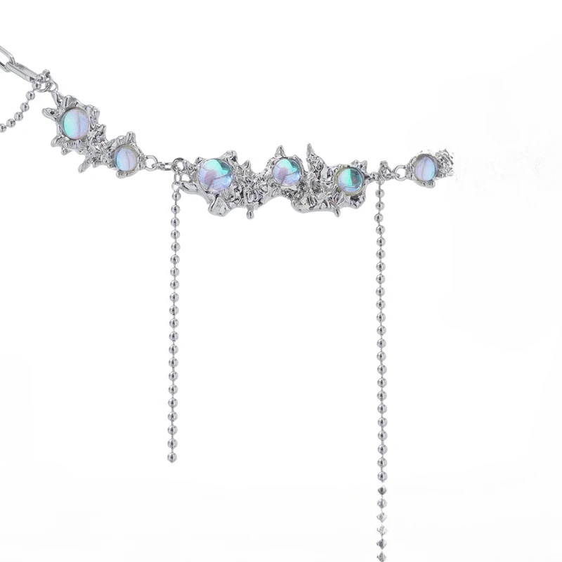 

Женское Ожерелье из серии Eclipse, роскошная дизайнерская нишевая цепочка из лунного камня с замком, модная и универсальная цепочка для свитера