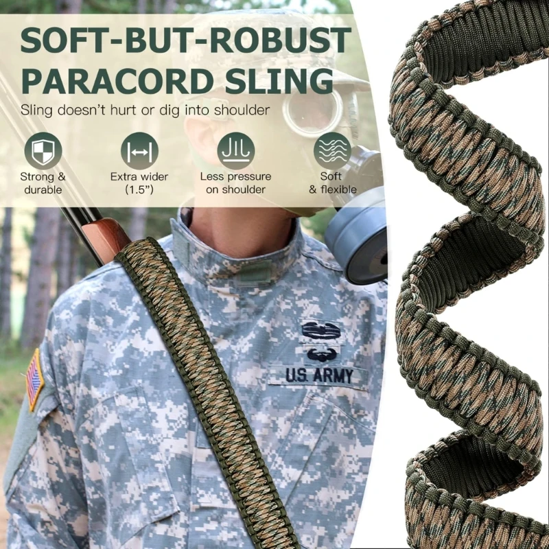 2 Point Sling Rifles Paracord Strap With Swivels