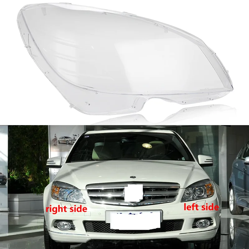 

For 2007-2010 Mercedes benz C class W204 Front Headlights Shell Transparent Cover Headlamp Plexiglass Replace Original Lampshade
