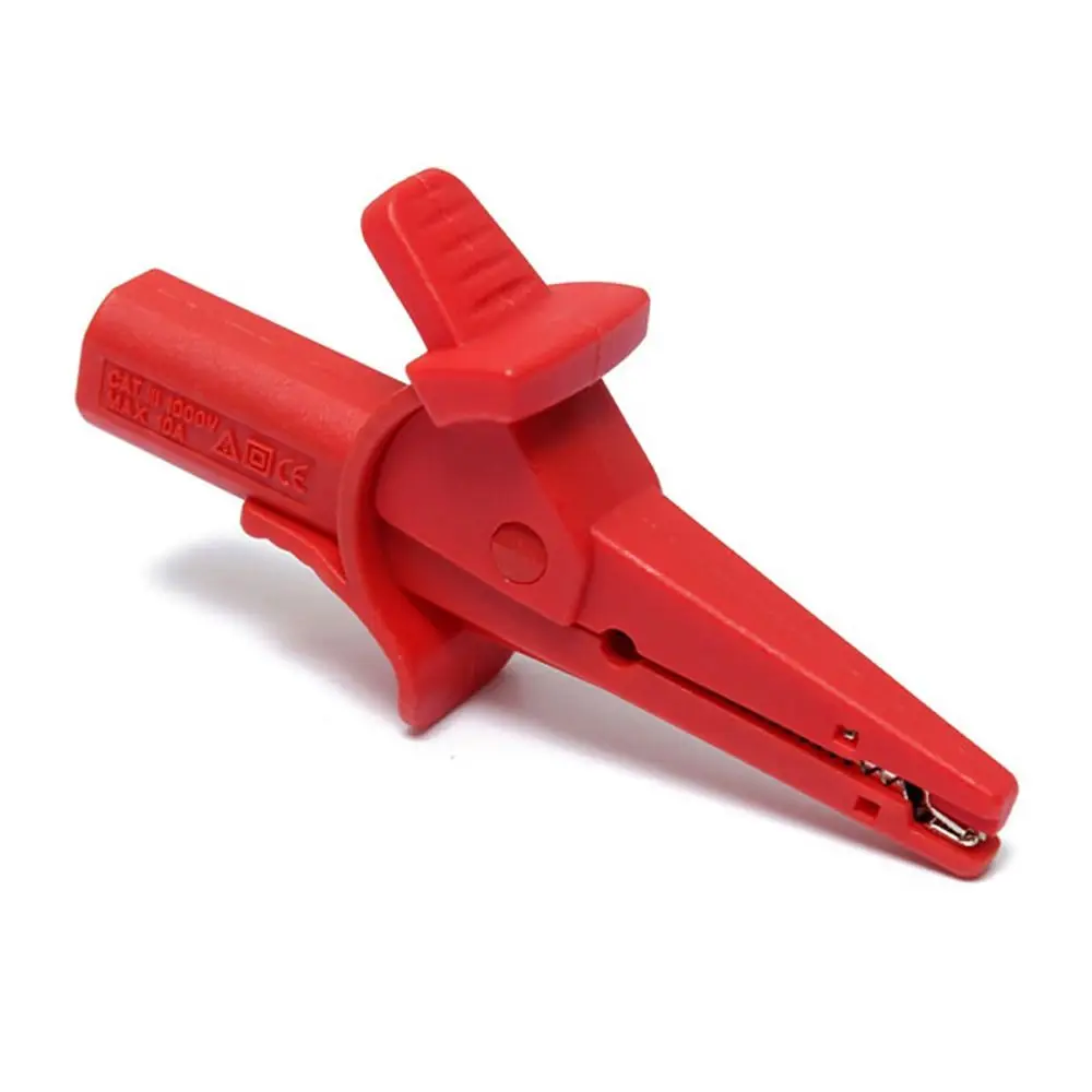 Alligator Clips Electric Test Clamp Test Probes Test Clip Multimeter Crocodile Clamp High Current Insulation Probe Test Clip 4mm Banana Socket Red Black Large Size Connectors Terminals