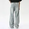 IEFB High Street Men's Jeans New Casual Washed Light Straight Male Denim Pants Wide Leg Loose Trousers Chic Summer 9C6317 6