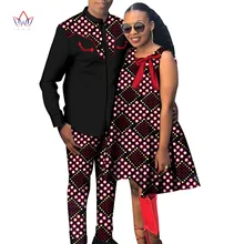 

African couple matching clothes 3 pcs Women dress & Men Dashiki Shirt Pant Set Match bazin rich Outfit Plus Size Clothes Wyq696