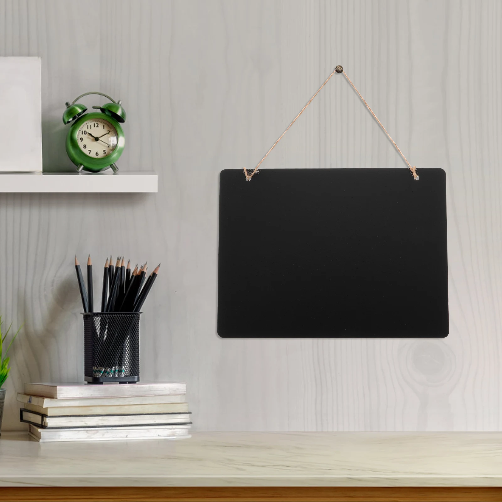 Blackboard Sign Hanging Chalkboard Wall Message Woodlive Signs Labels Small Display Decor Doubledecorate Sided Wooden