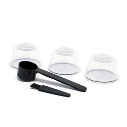 Reusable Coffee Capsule Filter Set with Spoon and Brush - 3-Piece Eco-Friendly Coffee Kit (Transparent)