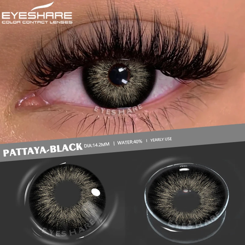 EYESHARE Color Contact Lenses for Eyes 2pcs Blue Gray Eye Colored Lenses Beautiful Pupil Yearly Makeup Cosmetic EyeContact Lens