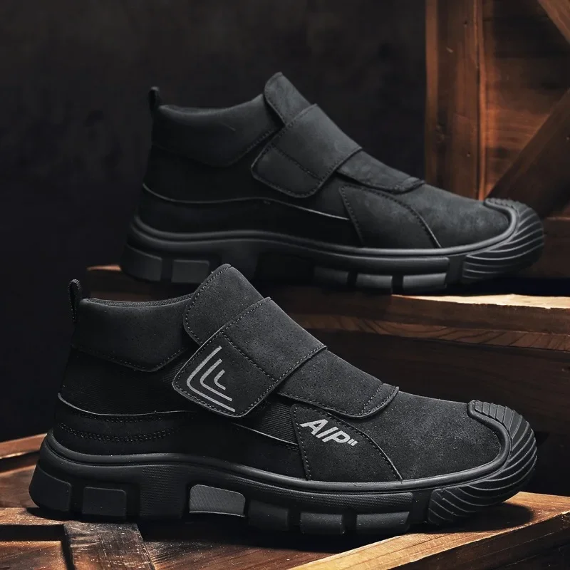 Men's Leather Shoes Men's Casual Shoes Velcro Anti Slip Wear-resistant 2024 Trend Comfortable Male Sneakers Zapatillas De Hombre 5