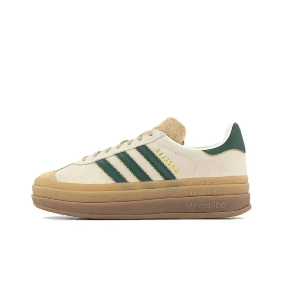 Sports Board Shoes Adidas Gazelle Bold Silver Green Gum ID6998 Originals Skateboarding Shoes Mens Womens Low-top Thick Sole Casual Non-slip Wear