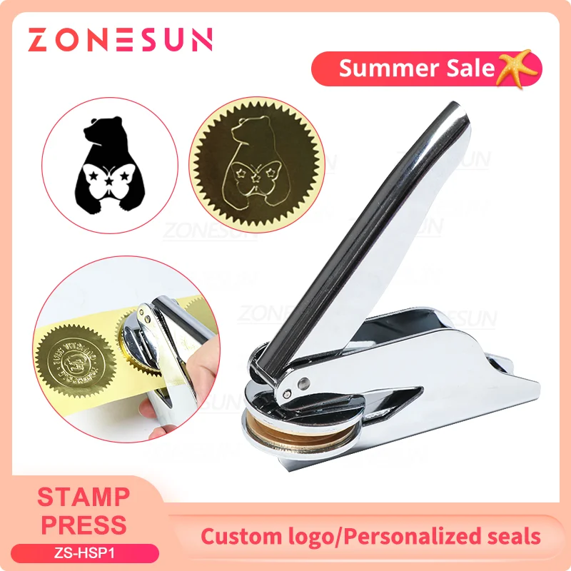 Custom Embosser Steel Manual Seal Letters Personalized Embosser