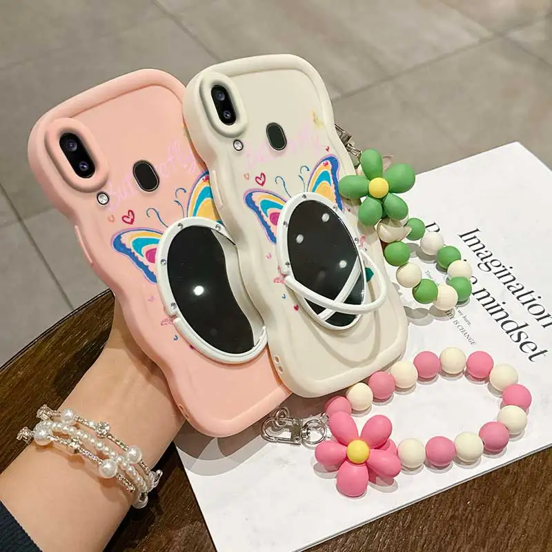 Cartoon Butterfly Phone Accessory Set: Case, Lanyard & Stand