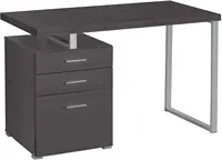 Left or Right Facing 47-Inch Modern Home Office Computer Study Writing Desk with Filing Drawer, 48"L, Grey 1