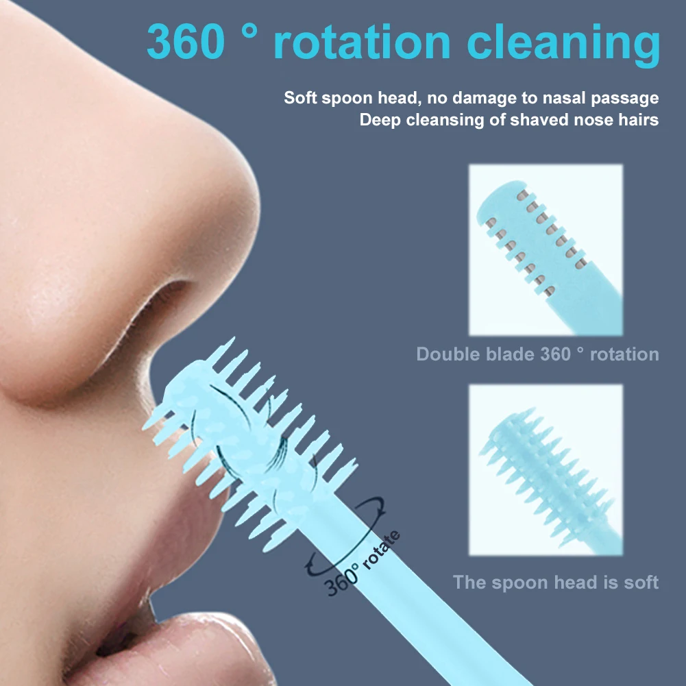 Stainless Steel Nose Hair Trimmer 360 Rotating Nostril Hair Remover