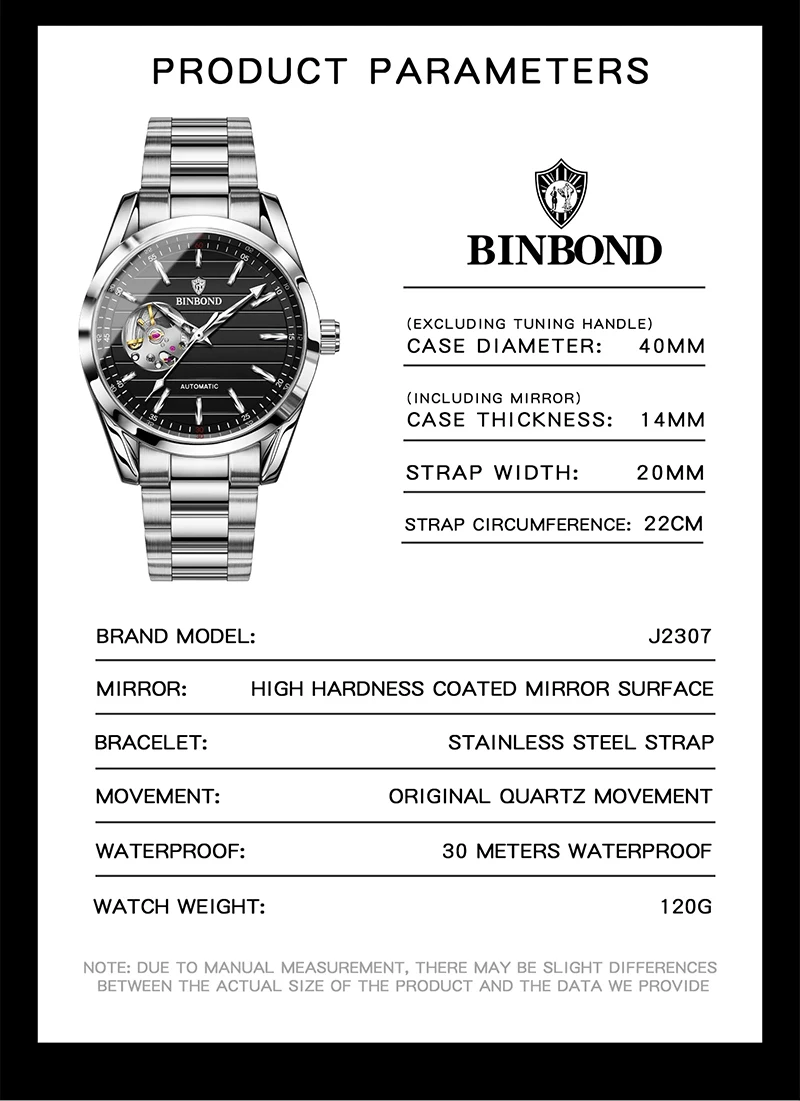 BINBOND V00126 Men's Watch description image 8
