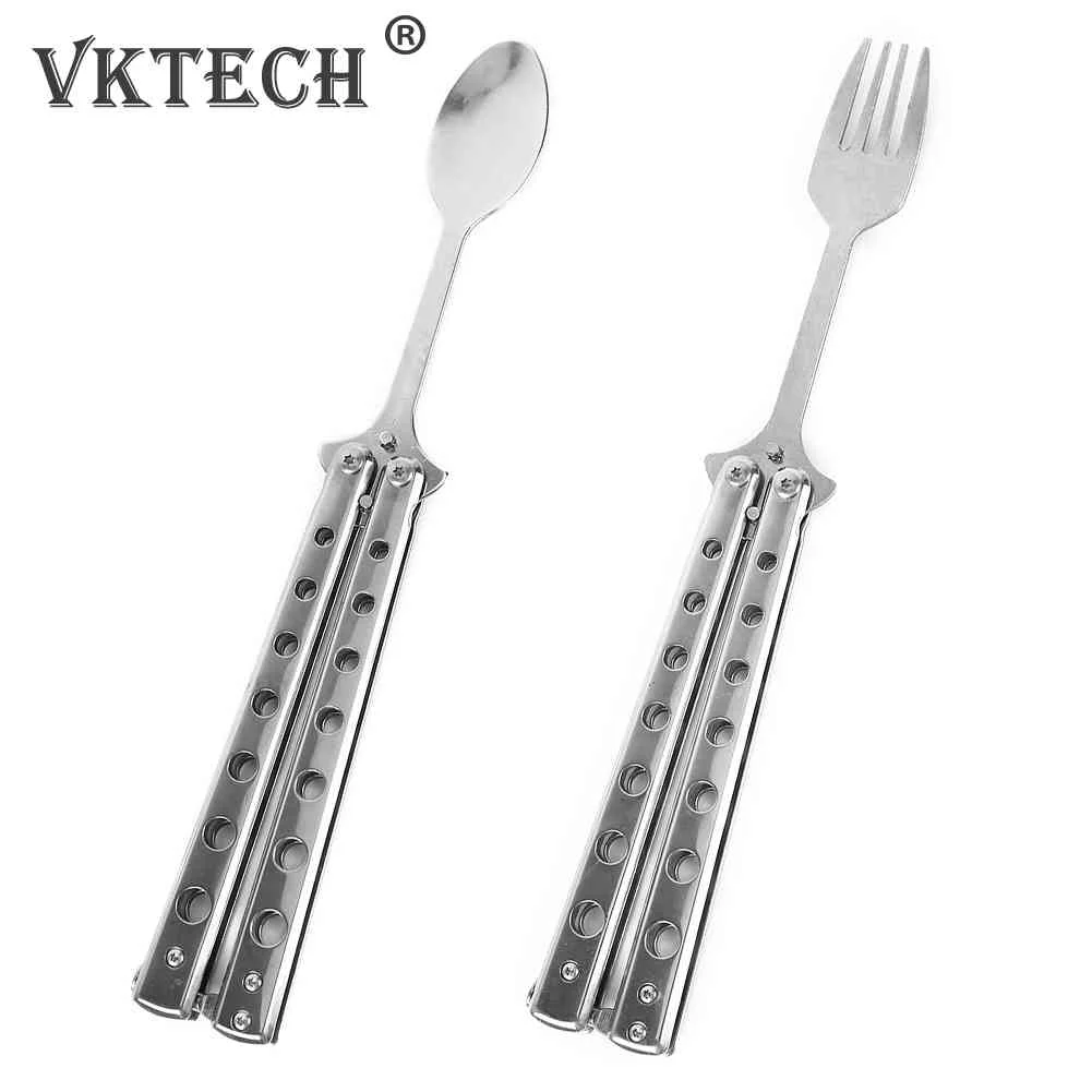 Picnic Cutlery Set Picnic Tableware Camping Cutlery Set Cutlery Set Butterfly Knife Folding Spoon Fork