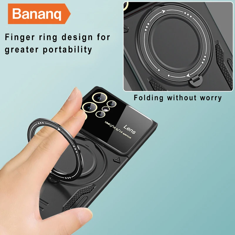Bananq – coque avec anneau magnétique, étui pour Samsung S24 S23 S22 Plus Ultra S21 S20 FE A14 A15 A24 A25 A34 A54 A04 A04E A05 A05S_voghion.com