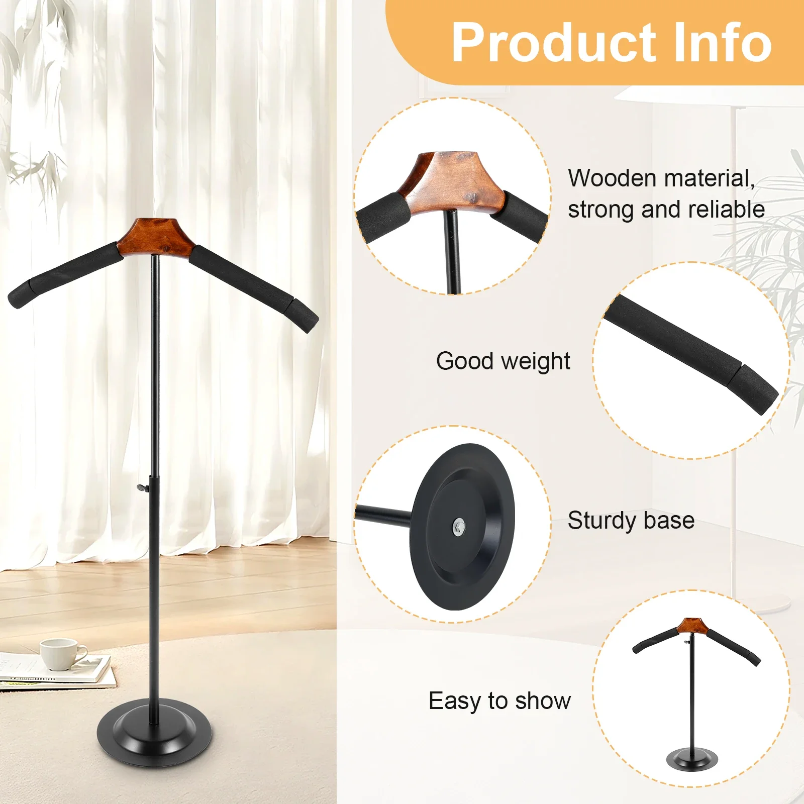 T Shirt Display Stand Metal T Shape Display Holder Adjustable Height Clothes Holder Outfits Hangers Suitable for Home
