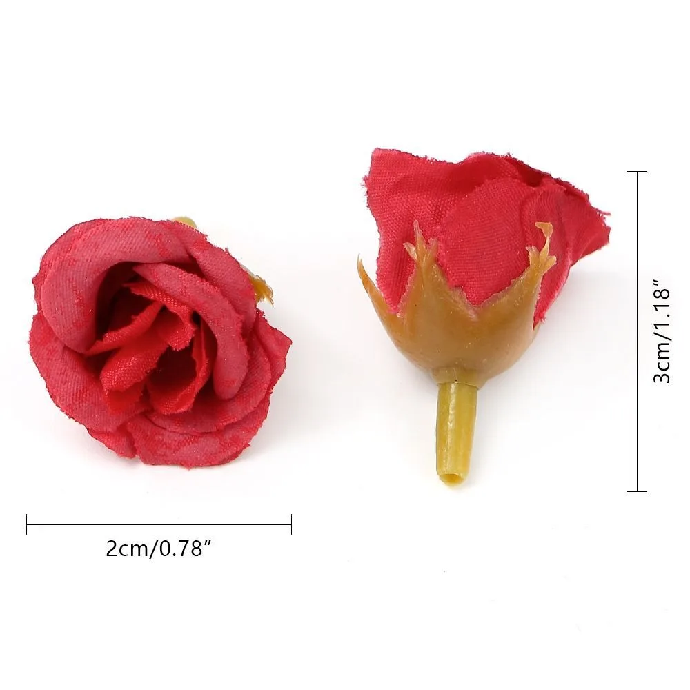 10/20/50 Stück 2 cm große künstliche Rosenblütenköpfe für Heimdekoration, Hochzeitsdekoration, künstliche Blumen, DIY-Kranz, Scrapbook, Geschenkzubehör – Detail 1
