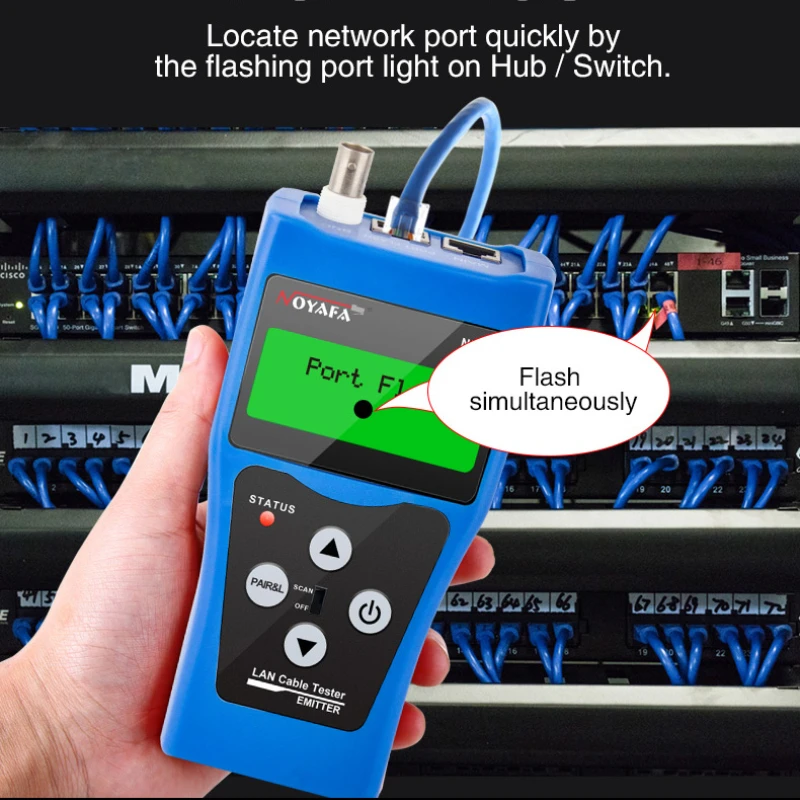 NOYAFA NF-308 측정 네트워크 LAN 케이블 길이 케이블 연속성 테스트 와이어 트래커, RJ45 RJ11 이더넷 USB BNC 케이블 테스터