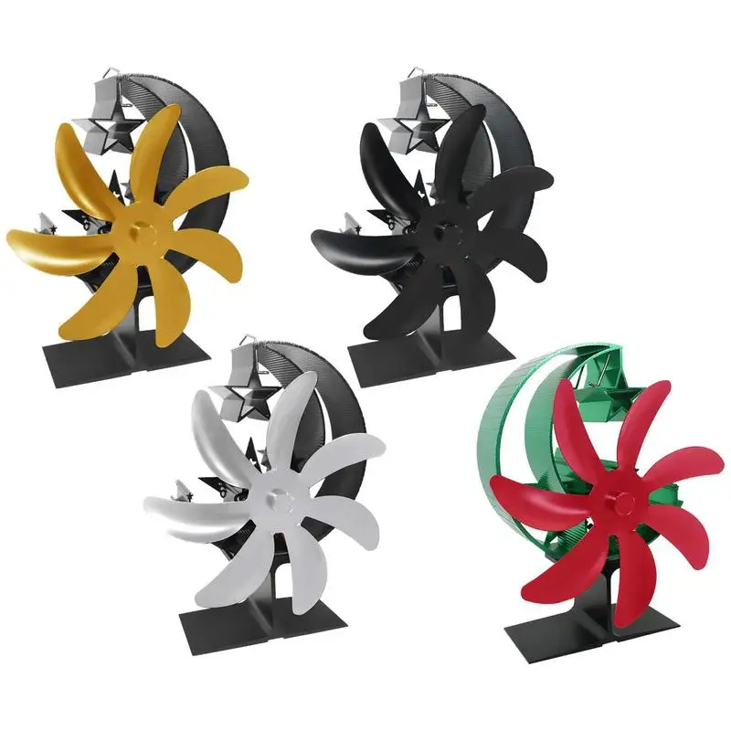 

Fireplace Fan 7-blade Energy Saving Heat Powered Wood Stove Fan Thermodynamic Wood Stove Fan Silent Operation Saving Wood tool