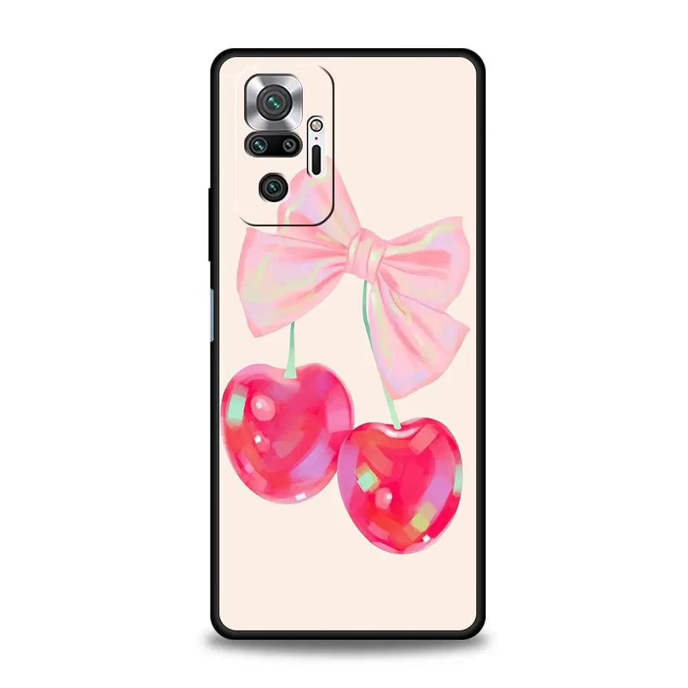 Cute Cherry Bow Soft TPU Phone Case Cover
