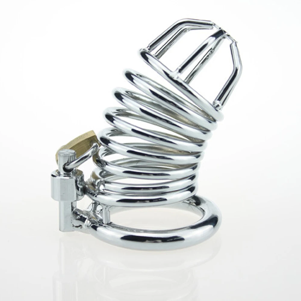 Metal Penis Ring Cock Chastity Cage Device Adult Games Semen Lock Penis Bondage BDSM Erotic Penis Chastity Cage Chastity Lock Sex Toy Chastity Cage Accessory Penis Cock Ring