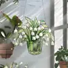 Green Plant Artificial Decor Stained Glass Lily of Valley Window Hanging ornaments sun Catchers holiday Gift For Plant Lover 2