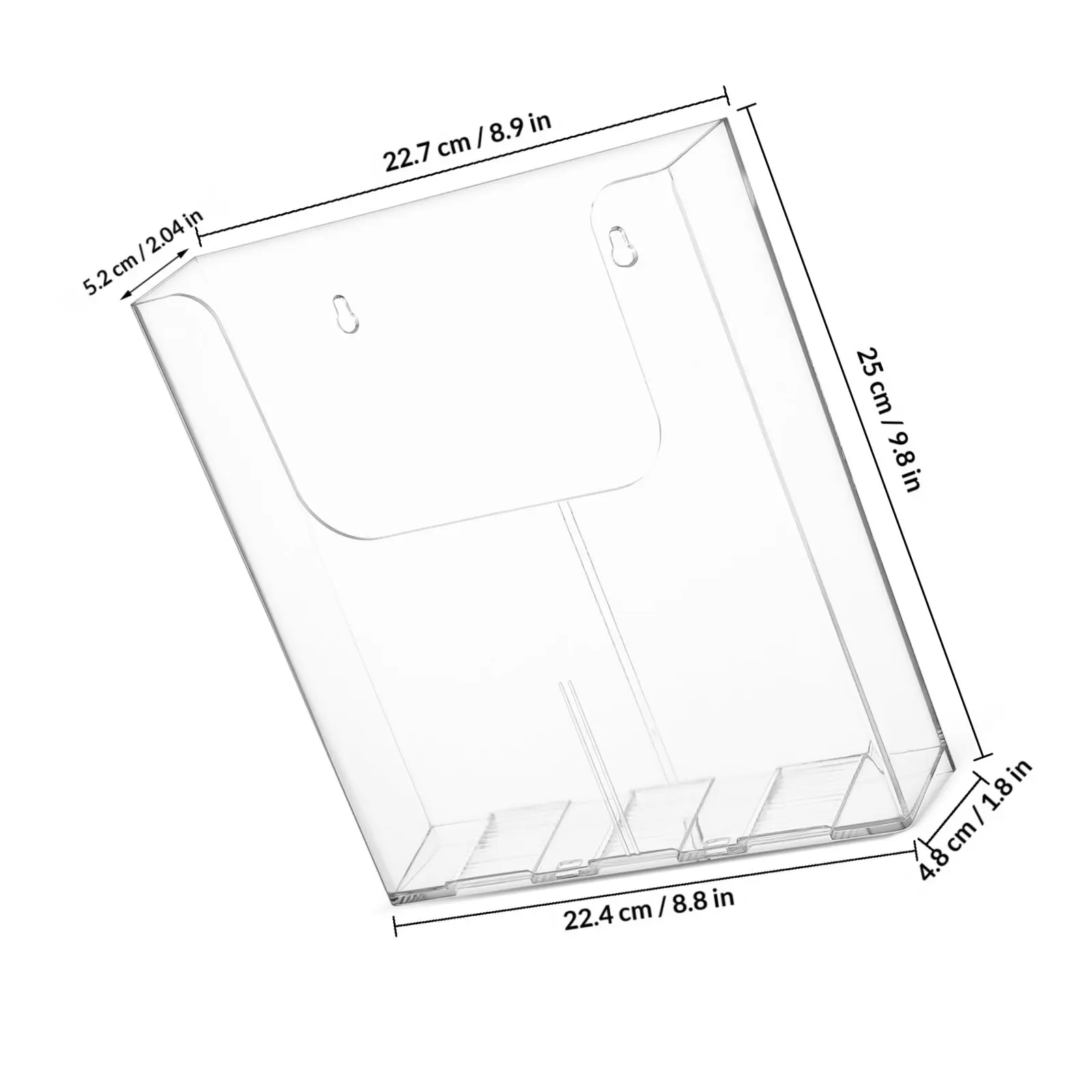 아크릴 벽걸이 브로셔 홀더, 투명 잡지 진열대, 문서, 팜플렛, 전단지, 책, 문학물류 정리대, 책상용