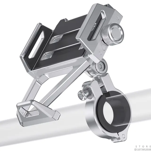 Aluminum Mobile Phone Holder for Motorcycle, Handlebar Bike Phone Mount,Suitable for Cycling, Mountain and Off-road