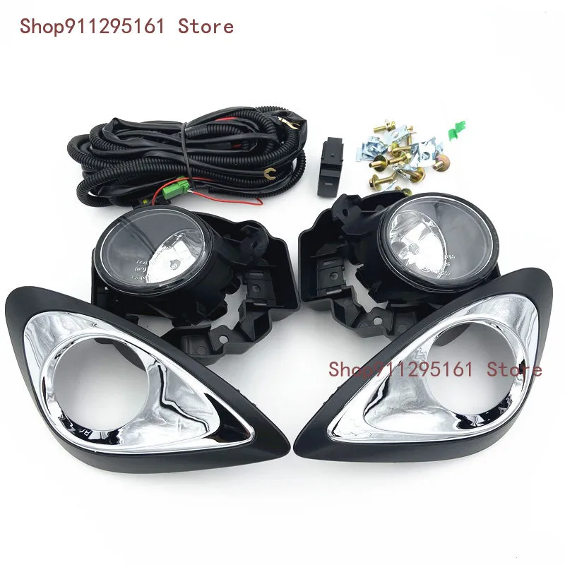 

For Nissan March Fog light assambly Micra Hatchback Car Hologen Fog Lamp Chrome Cover Front Bumper Light Auto Light Parts