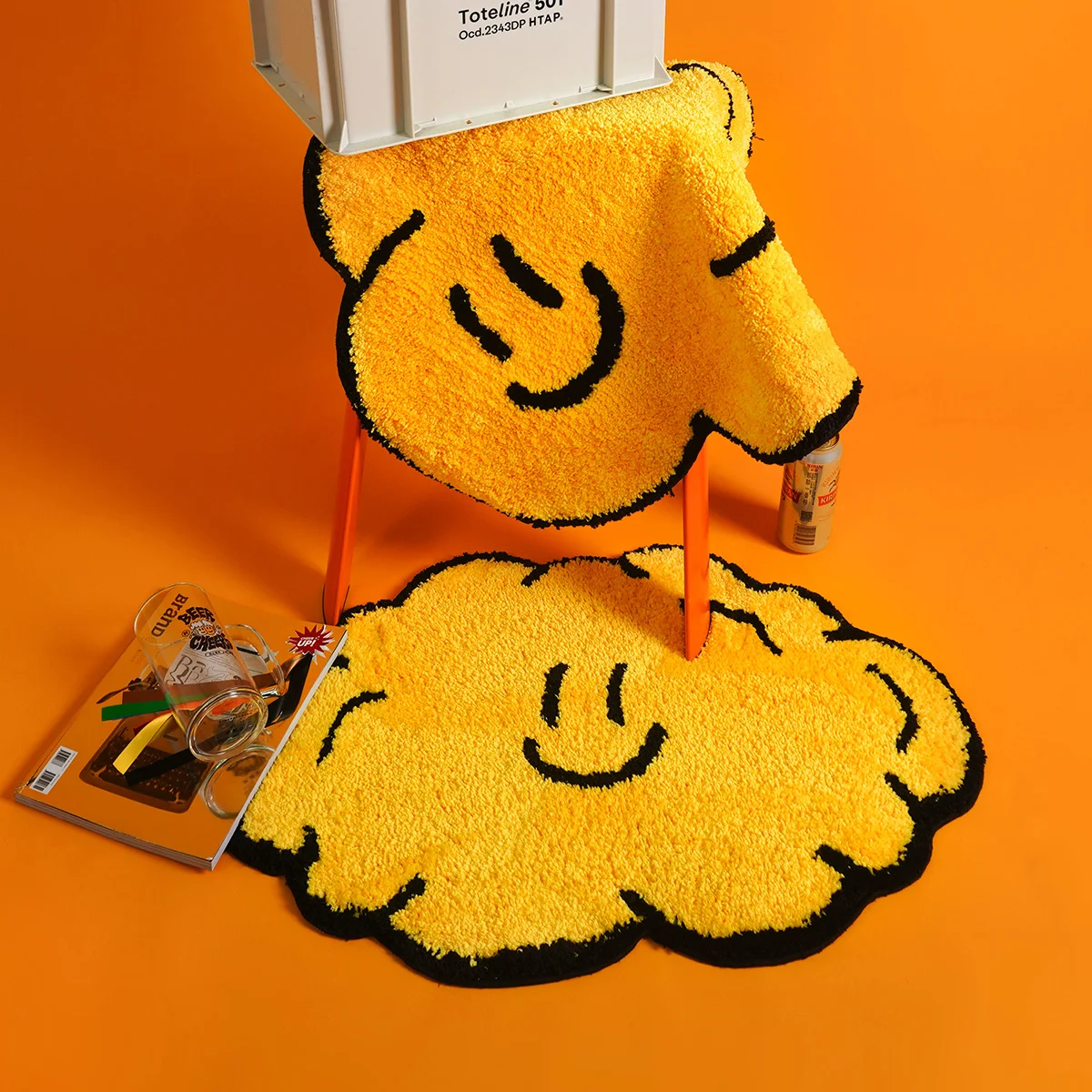 

Cool Bubbles Tufted Bedroom Rug Soft Fluffy Smile Face Living Room Bedside Carpet Floor Pad Mat Doormat Aesthetic Home Decor