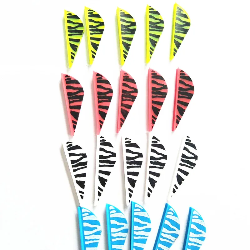 36Pcs/Lot Arrow Feather Zebra Marked Plastic 2-inch Feather Fletch Vanes Archery Bow Feathers Carbon Fiberglass Shooting 1 8inch spiral feather archery right wing vanes plastic arrow feathers 0 1mm thickness for bow shooting hunting accessories