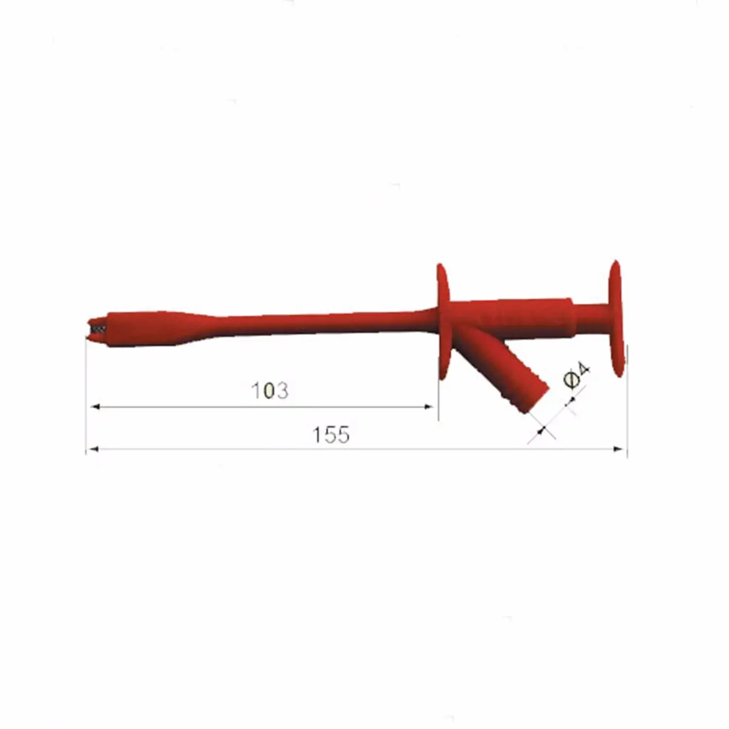 Red-Black Insulated Rigid Shaft Alligator Clamp Test Probe With 4mm Socket Crocodile Clip TL22390