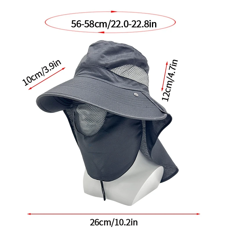 Summer UV Protection Sun Hats Adjustable Breathable Fishing Hat for Men Women Outdoor Hiking Hunting Fishing Removable Cap