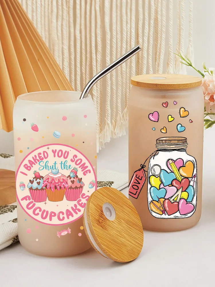 UV DTF Donuts, ice cream Transfer Happy Juice Printed Sticker For The 16oz Libbey Glasses Wraps Bottles D9701