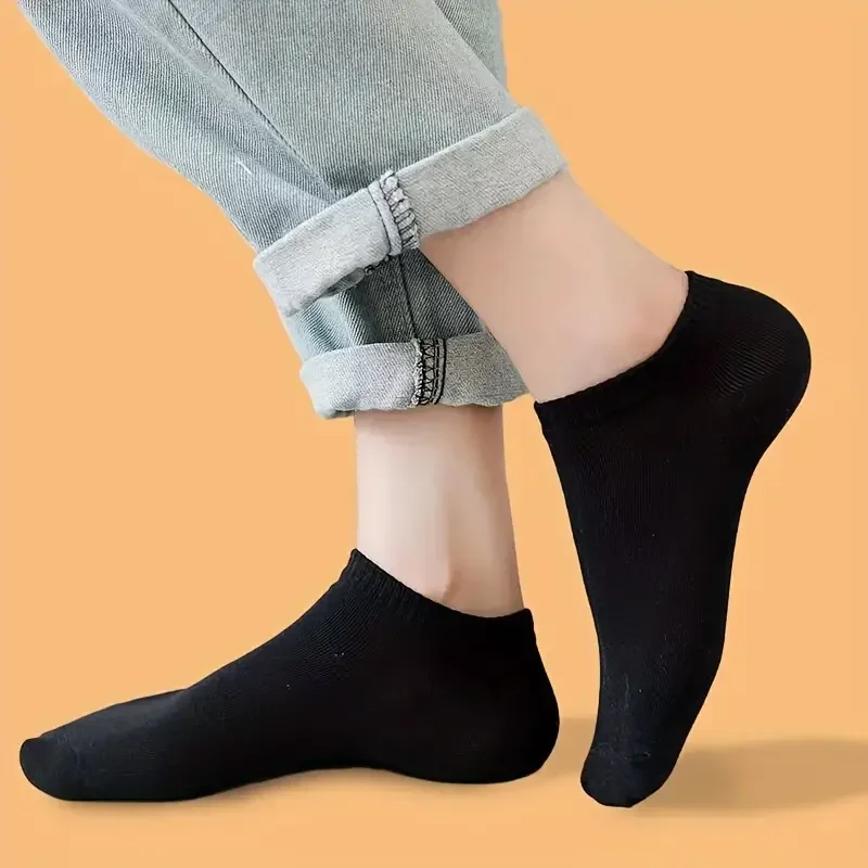 Unisex 10/20/40 Pairs Solid Socks Soft Lightweight Low Cut Ankle Socks Bulk Black White Grey Men Women Stockings Hosiery