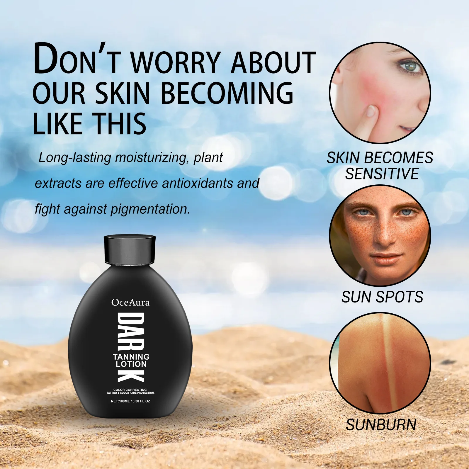 New Tanning Cream Face Body Long Lasting Bronzer Tanner Darker Suntan Protect Radiation Nourishing Natural Self-Tanning Lotion