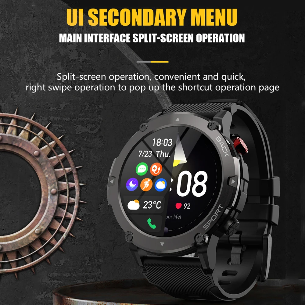 SENBONO 2022 야외 스포츠 스마트 워치 남성 응답 IP68 방수 피트니스 트래커 다이얼 Smartwatch 안드로이드 IOS