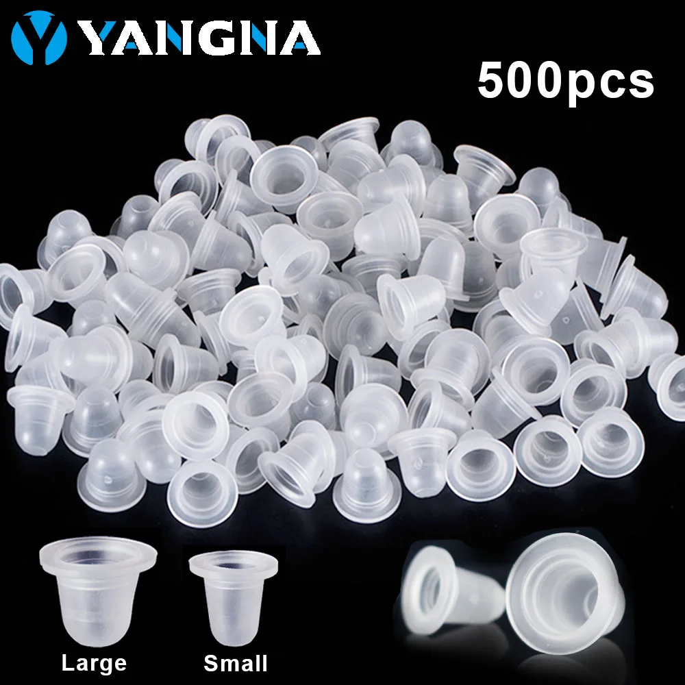 500pcs Disposable Tattoo Ink Cups Soft Silicone White Permanent Makeup Eyebrow Tattoo Pigment Container Caps Tattoo Accessories tattoo fullbody white табурет