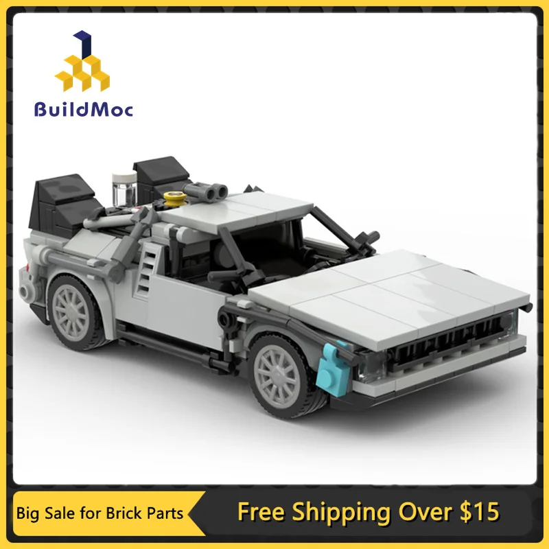 

MOC Back to the Future Time Machine супер автомобиль скоростной гоночный автомобиль строительные блоки DIY сборка высокотехнологичная модель игрушки подарок для детей