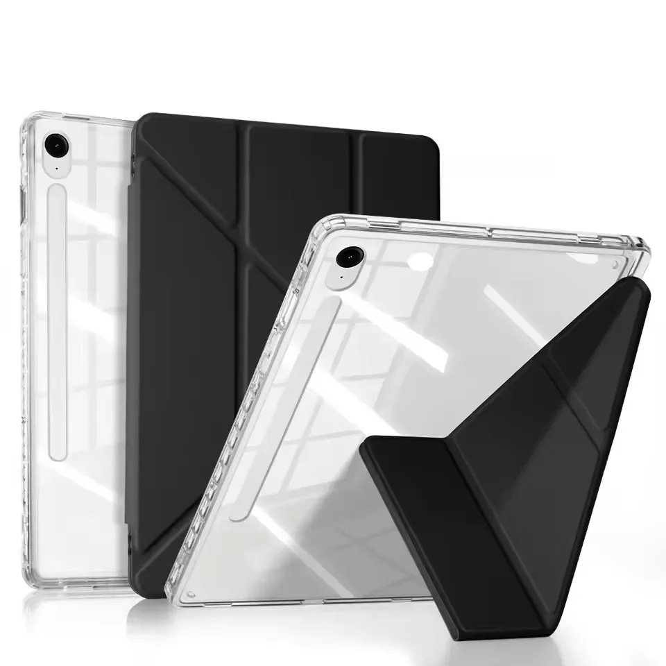 Enhanced Y-Fold Smart Case with Acrylic Back and Shockproof Design