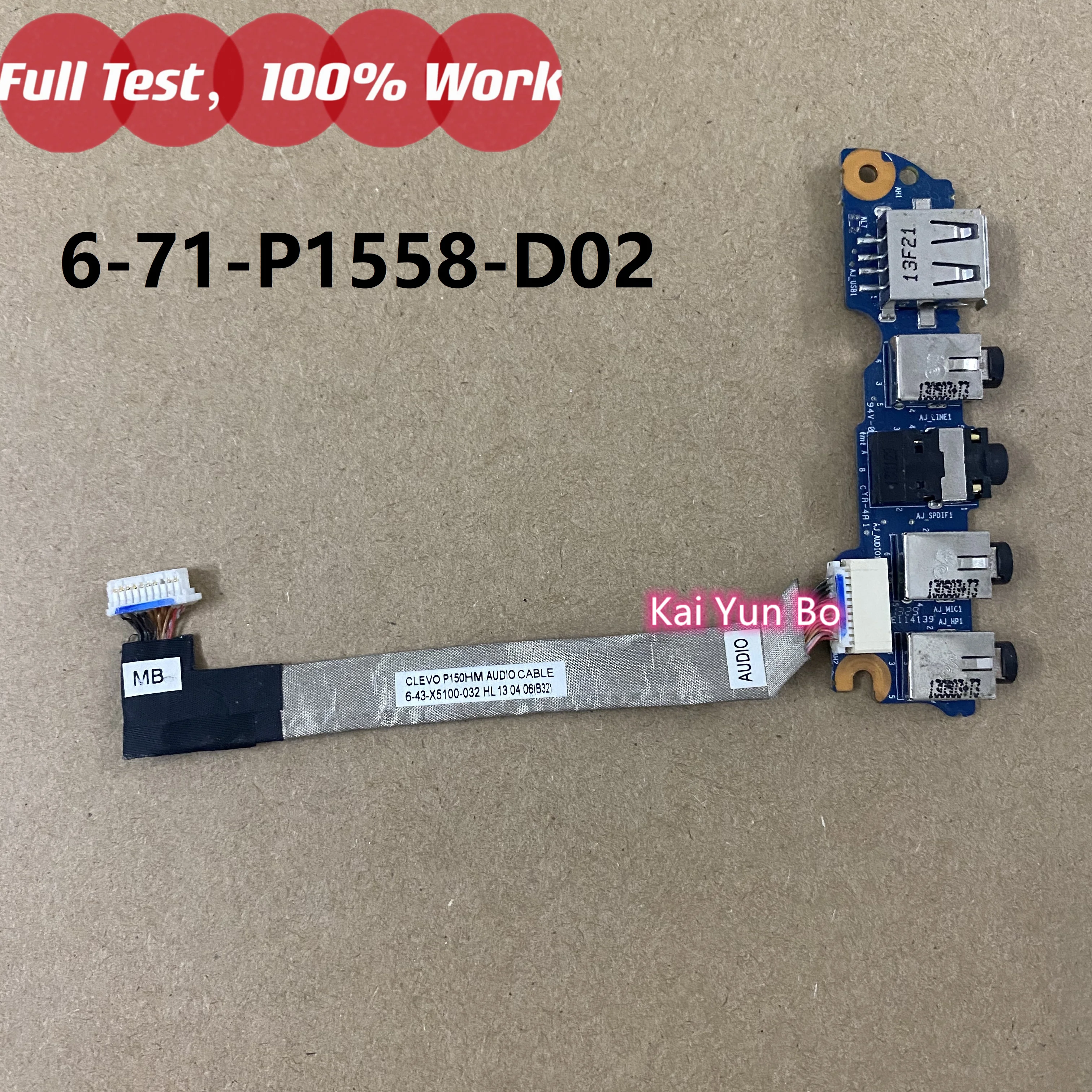 

Laptop Sound Audio USB Port Platine Board Or Cable 6-71-P1558-D02 6-43-x5100-032 Passend Für Clevo P157SM P150HM
