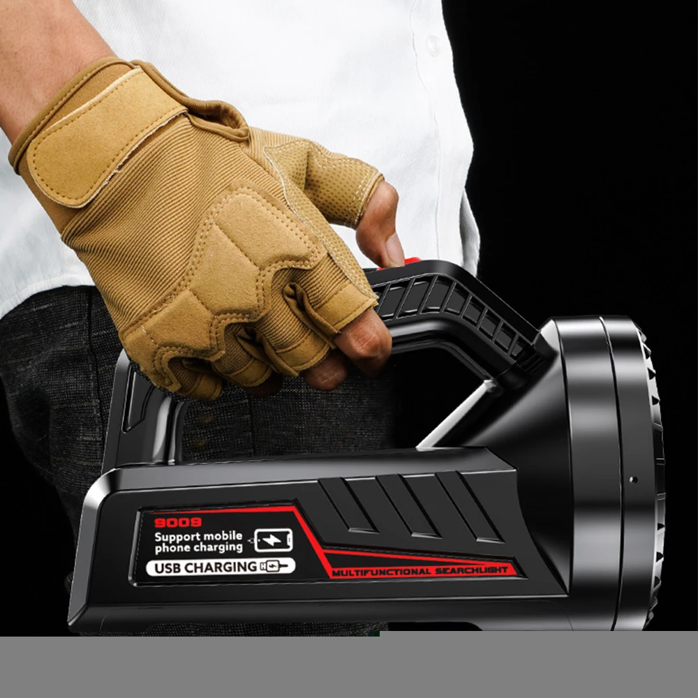 Description Picture 5 of itemPowerful High Light LED Work Light 500M Long Range Torch USB Rechargeable Searchlight Waterproof Floodlight Powerful Spotlight