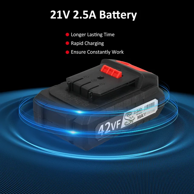 Souffleur sans fil 21V 3000W 2 batteries 1 chargeur bleu