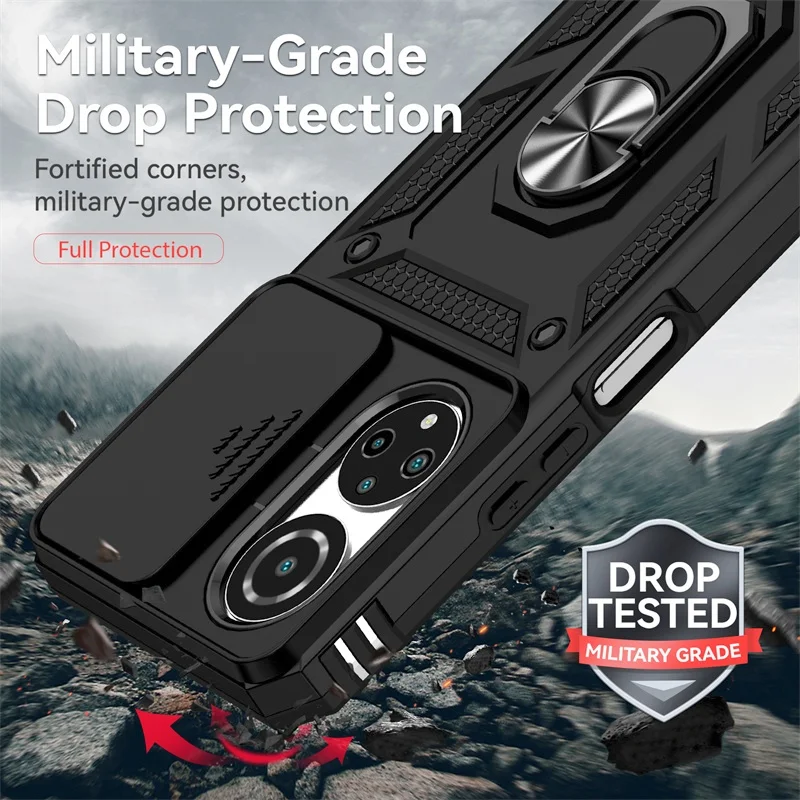 Enhanced Shockproof Armor Phone Case with Magnetic Holder and Lens Protector