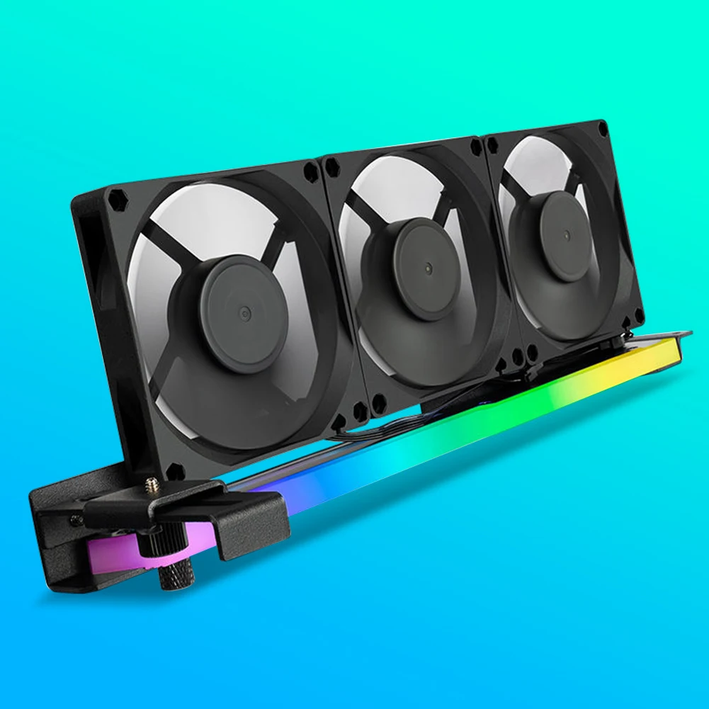 2 in 1 RGB LED 그래픽 카드 홀더 1800RPM 5V 3Pin ARGB 그래픽 카드 냉각 팬(3x80mm 팬 포함) PCI 마운트 브래킷