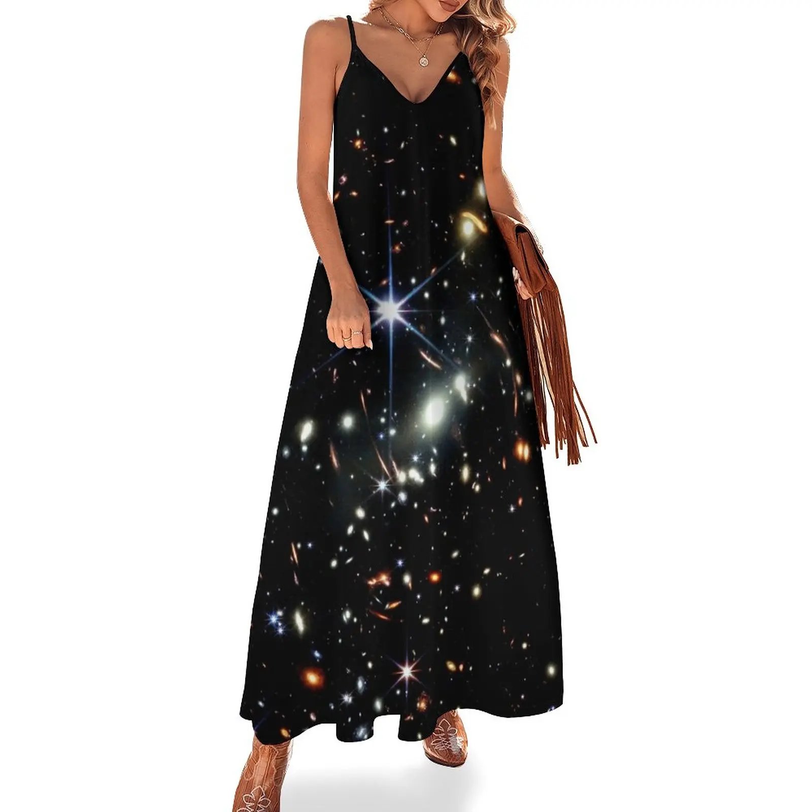 

James Webb First Image Deep Field Space Sleeveless Dress Evening dresses Bridesmaid dress woman