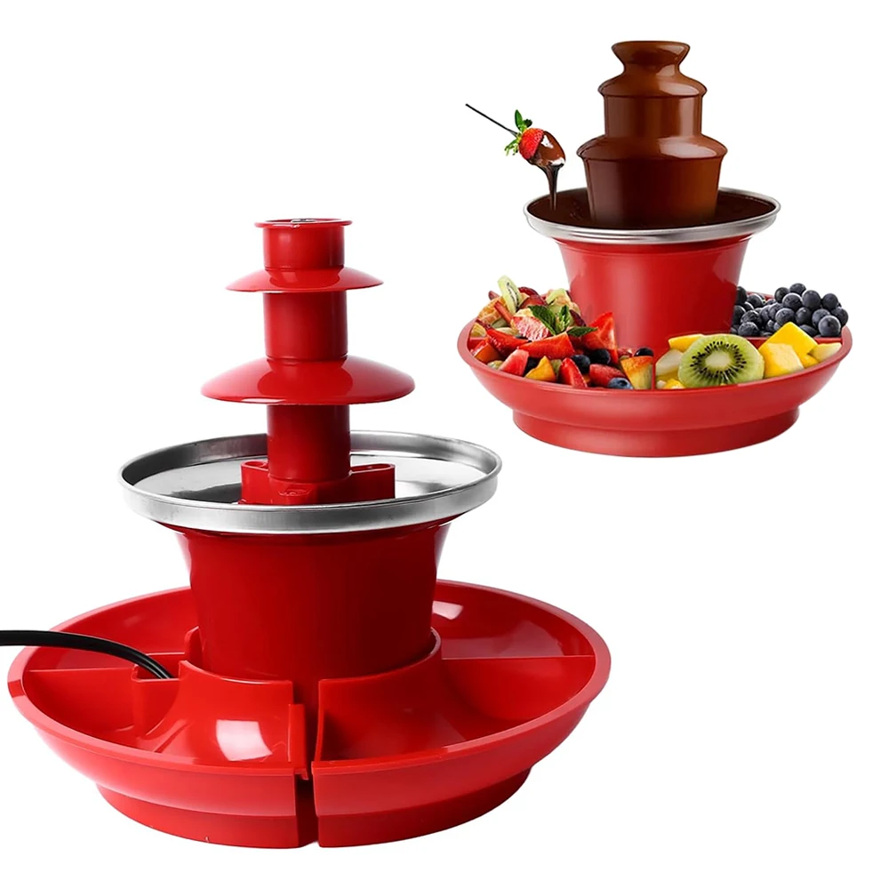 Electric Chocolate Fondue Fountain Automatic Chocolate Melting Tower DIY Handmade for Weddings Birthday Parties EU/US