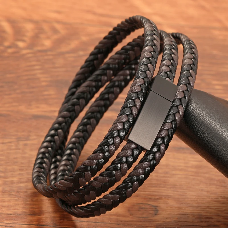 New-Rock-Style-Multi-Layer-Hand-Woven-Fried-Dough-Twists-Rope-Titanium ...