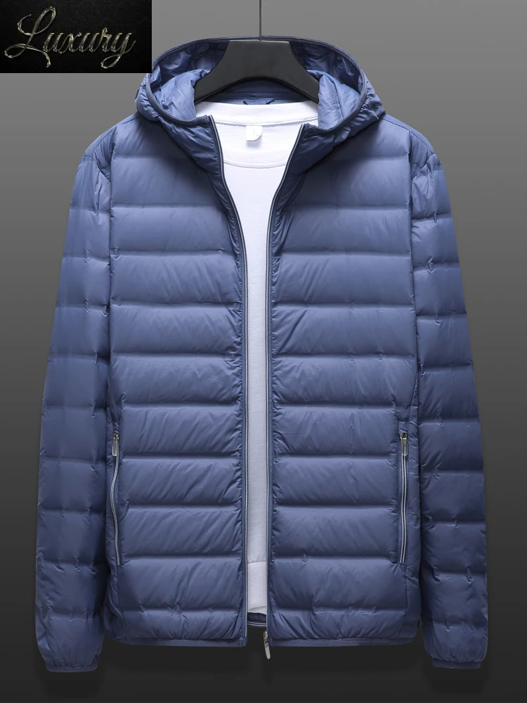 

Large Size Winter Hooded Ultra Light Down Jacket Men Windbreaker Outwear 90% White Duck Padded Puffer Warm Coat 6XL 7XL 8XL