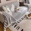 Thicken Chenille Blanket Classic Black Stripe Sofa Blanket Summer Couch Non Slip Blanket Office Nap Shawl Cushion Sofa Covers 담요 4